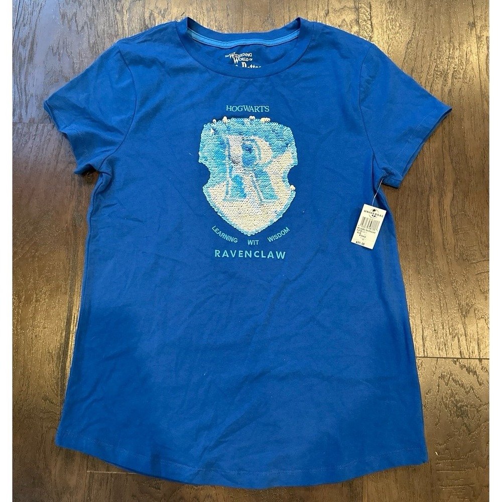 Universal Harry Potter Ravenclaw Glitter Shirt Womens NWT